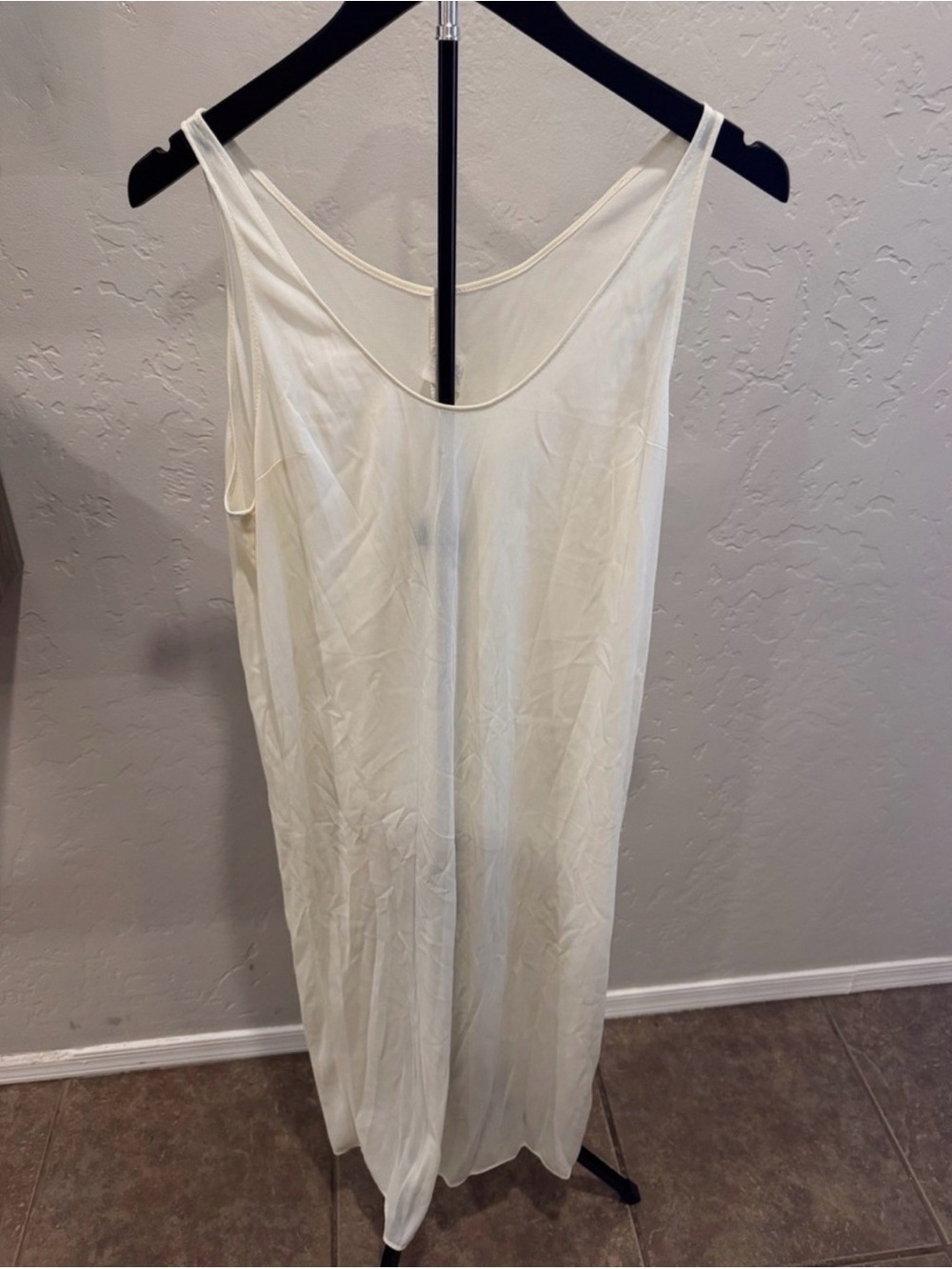 Vintage Ivory Midi Tank Slip Dress